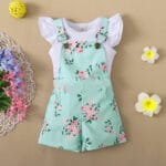 Mint Floral Twin Set – Summer Outfit for Girls