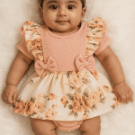 Blossom Baby Dress – Floral Ruffle Frock with Headband