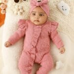 Solid Color Romper For Newborn baby girl (Pink)