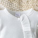 Solid Color Romper For Newborn baby girl (White)