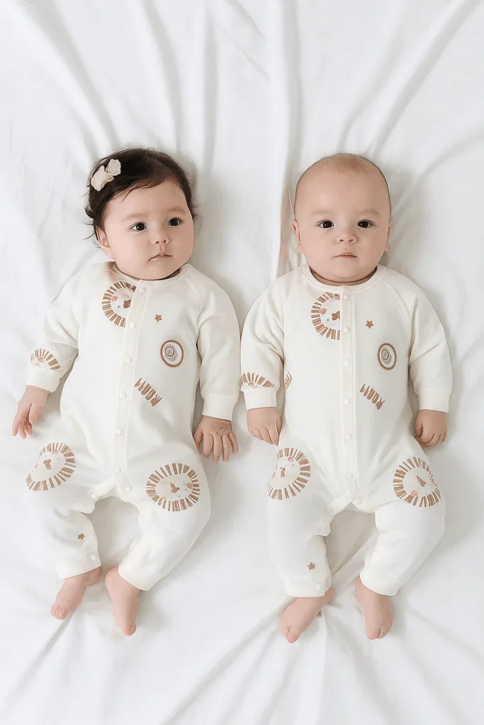 Lion Print Cotton Baby Romper – Unisex | Soft & Snuggly