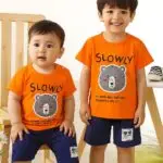 Orange Bear Print T-shirt & Shorts Set Baby & Toddler Boys