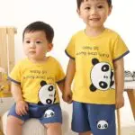 Cute Panda T-Shirt and Shorts Set for Baby and Toddler Boys