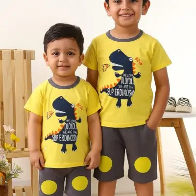 Dinosaur T-shirt and Shorts Set for Baby and Toddler Boys
