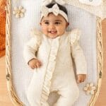 Solid Color Romper For Newborn baby girl (Beige)