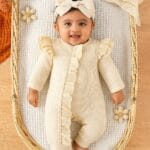 Solid Color Romper For Newborn baby girl (Beige)