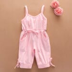Solid Color Jumpsuit For Girls (Pink)