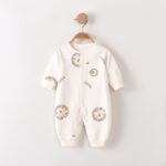 Lion Print Cotton Baby Romper – Unisex | Soft & Snuggly